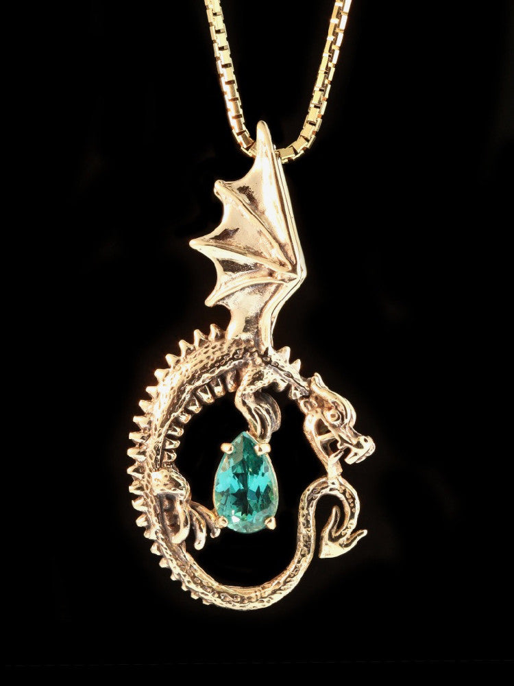 Oracle Dragon Pendant with Appetite in 14K Gold