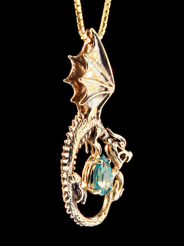 Oracle Dragon Pendant with Appetite in 14K Gold