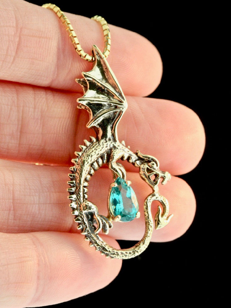 Oracle Dragon Pendant with Appetite in 14K Gold