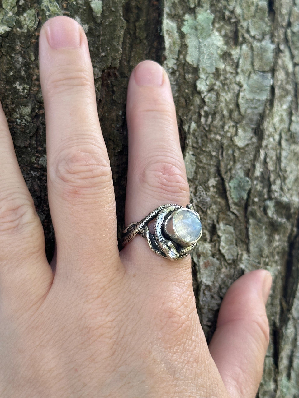 Oracle Snake Ring with Gemstone - Sterling Silver – Marty Magic