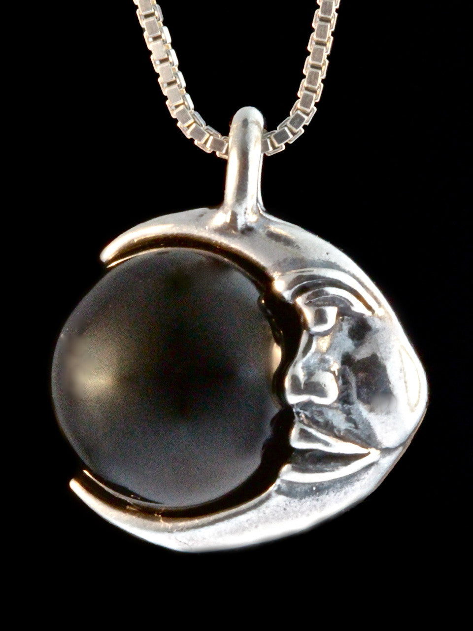 Moon Orb Pendant with Black Onyx