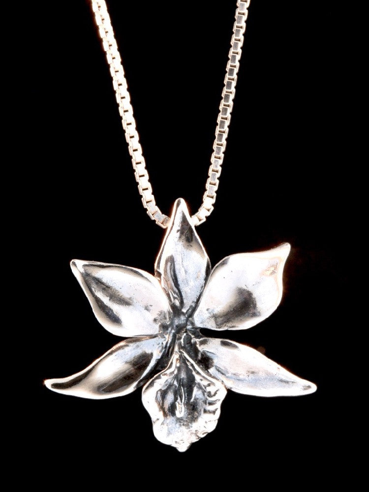 Orchid Charm in Silver