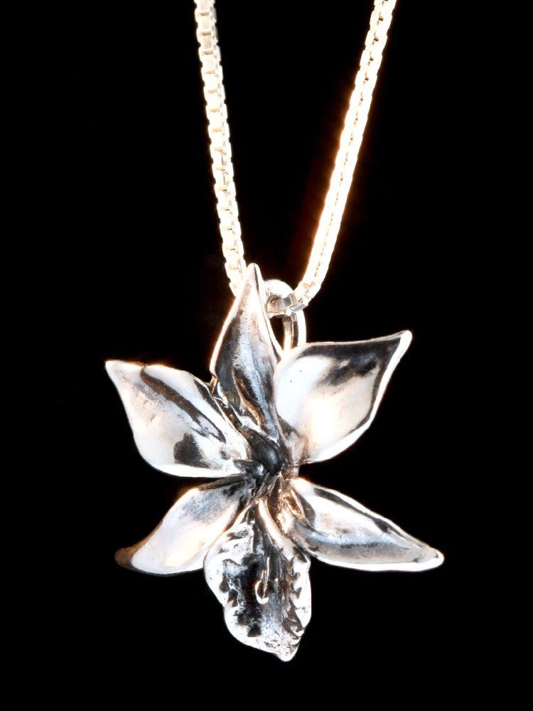 Orchid Charm in Silver