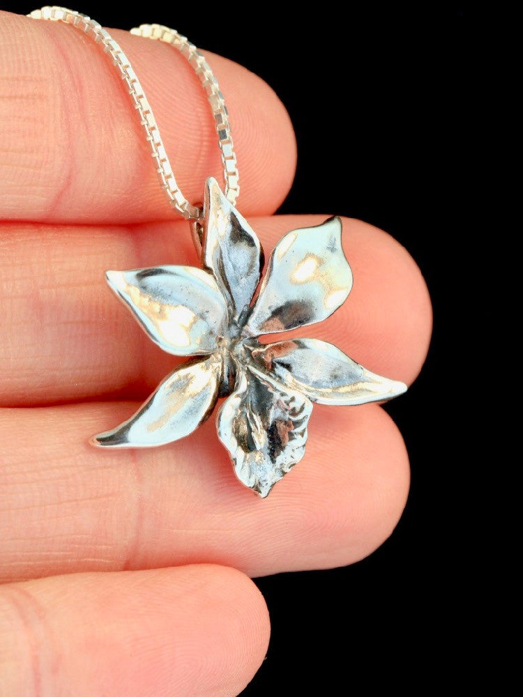 Orchid Charm in Silver