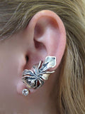 Silver Orchid Ear Cuff