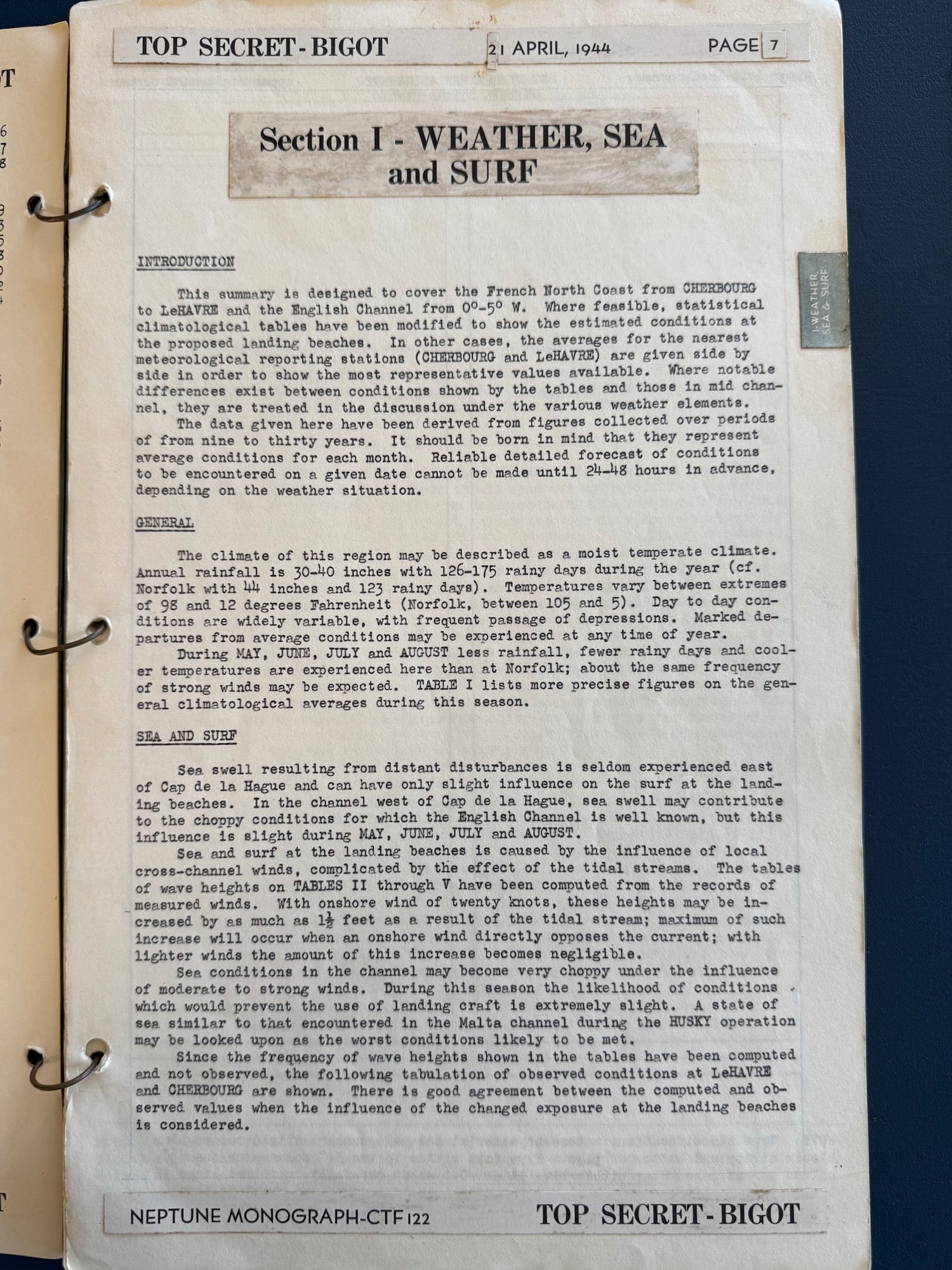 Surf Forecasting for Invasions during World War II