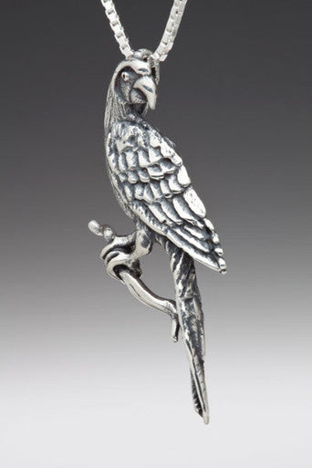 Macaw Parrot Charm - Silver