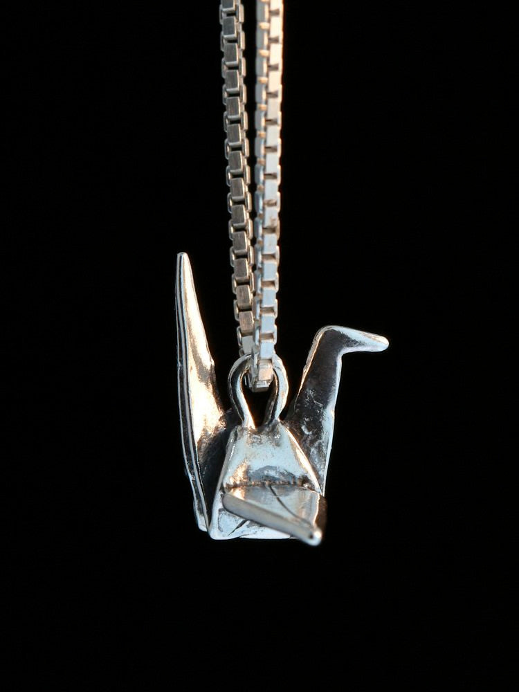 Peace Crane Charm - Silver