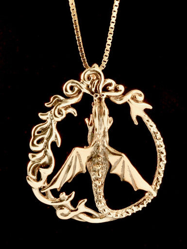 Peace Keeper Dragon Pendant - 14K gold