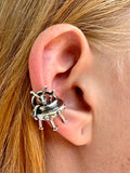 Peace Alien Flying Saucer Ear Cuff - Sterling Silver