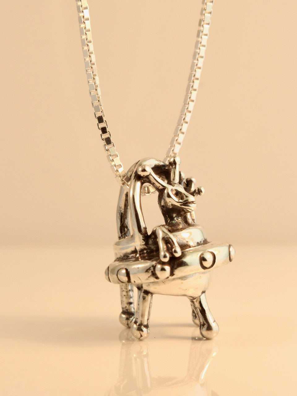 Peace Alien Flying Saucer Charm - Silver
