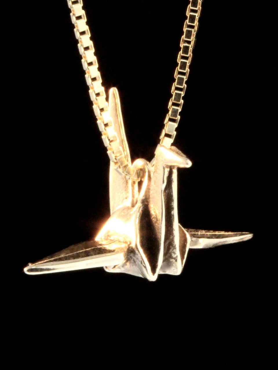 Peace Crane Charm in 14k Gold