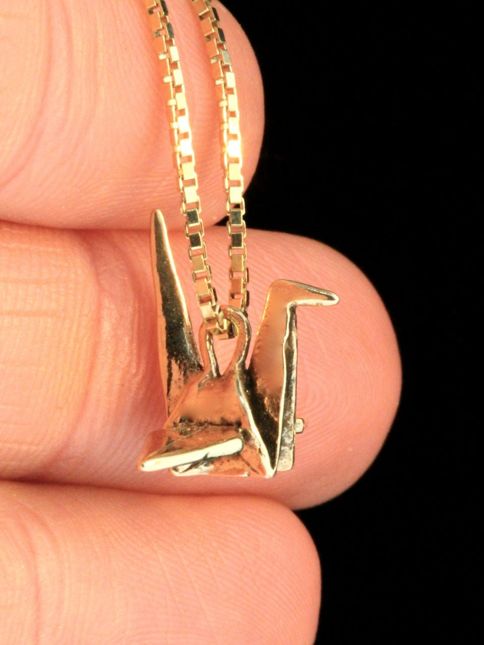 Peace Crane Charm in 14k Gold