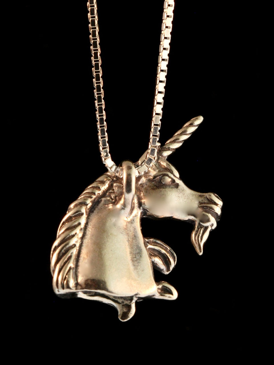 Unicorn Head Charm - Silver
