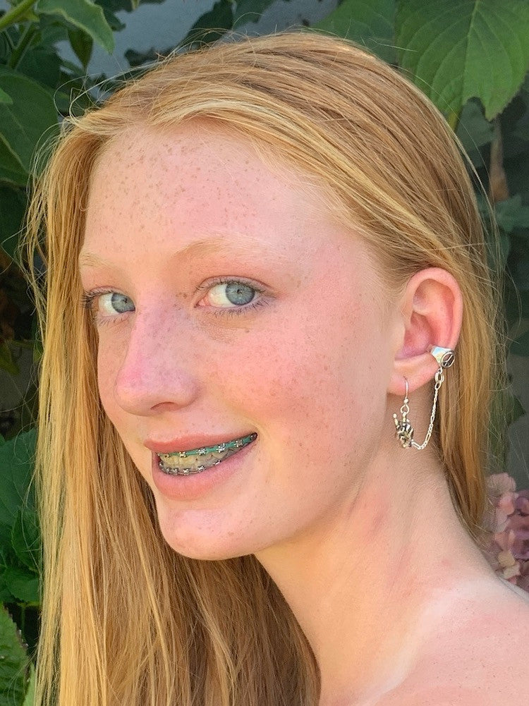 Peace Symbol Ear Cuff Bajoran - Silver