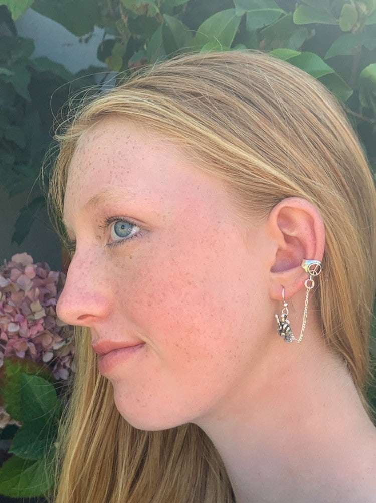 Peace Symbol Ear Cuff Bajoran - Silver