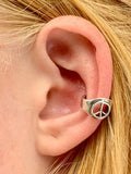 Peace Sign Ear Cuff - Silver