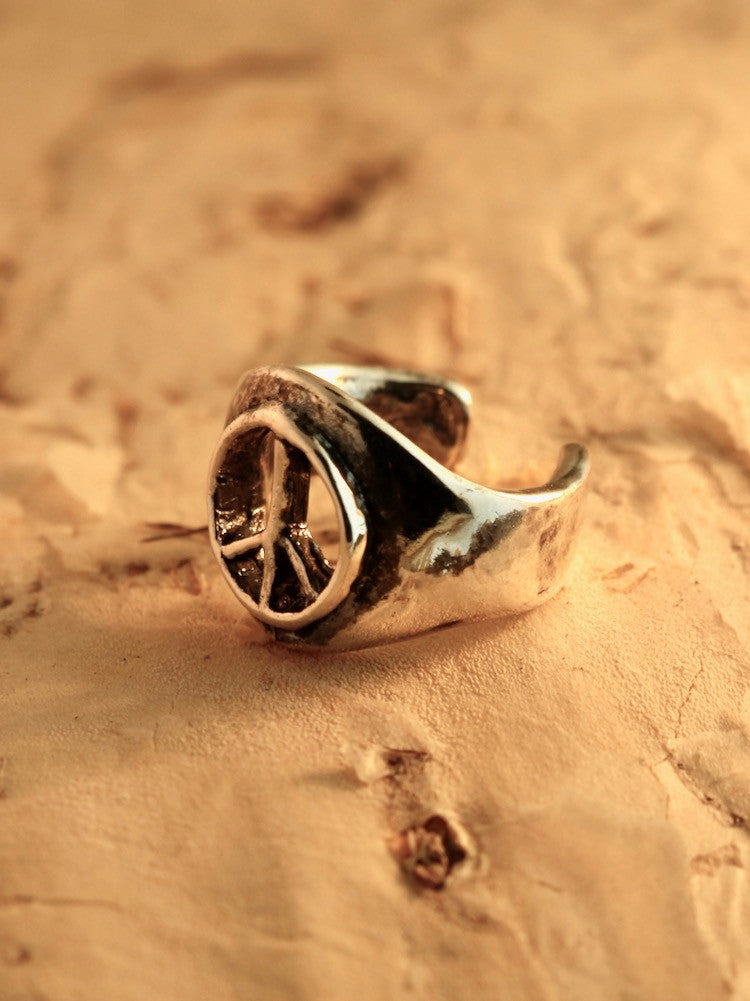 Peace Sign Ear Cuff - Silver