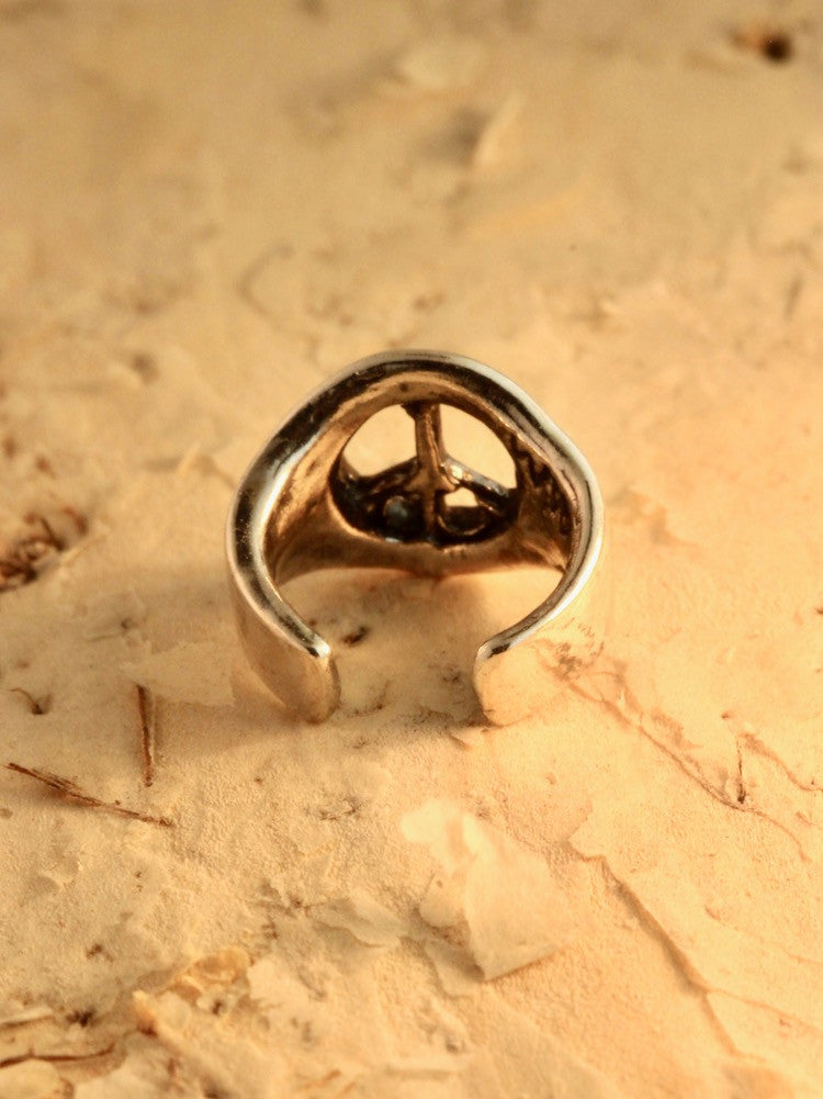 Peace Sign Ear Cuff - Silver