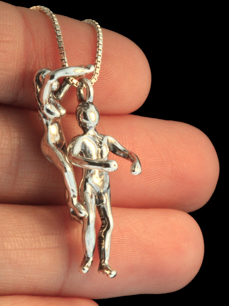 Two Part Lovers Pendant - Silver