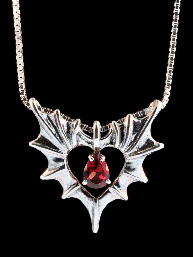 Phantom Heart Pendant with Mozambique Garnet