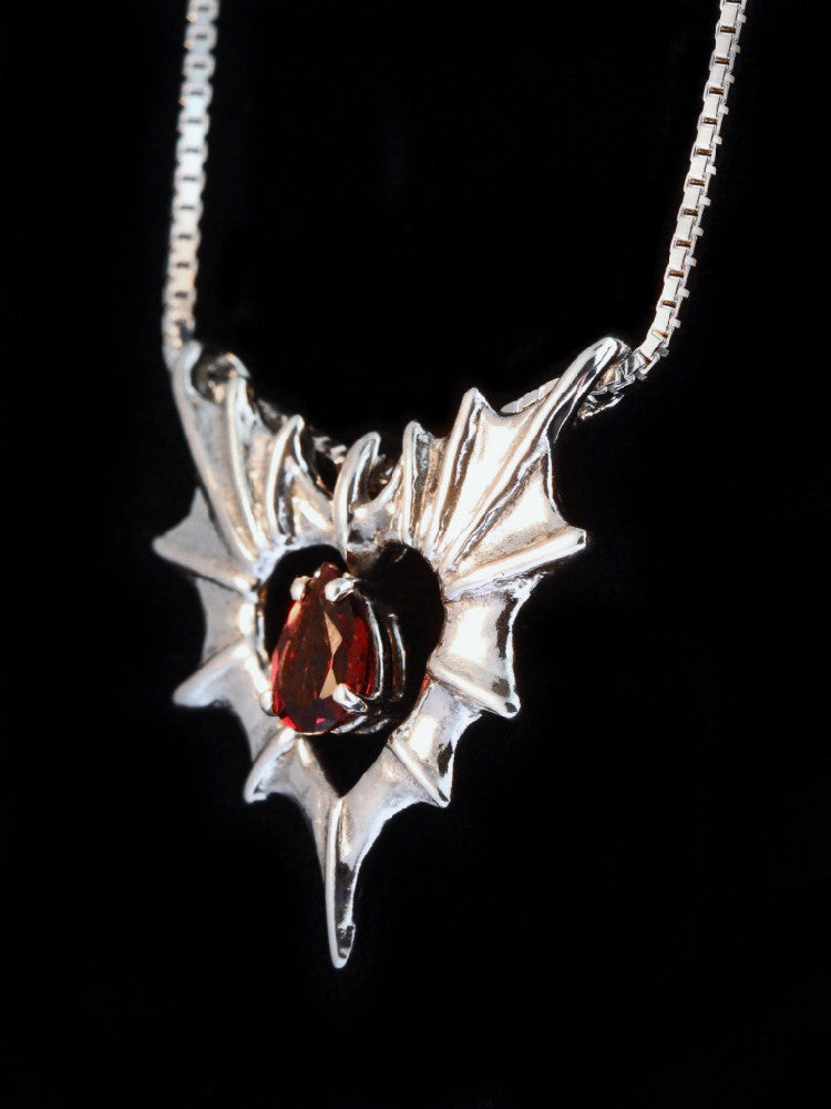 Phantom Heart Pendant with Mozambique Garnet