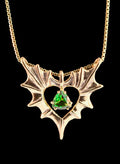 Phantom Heart Pendant with Tsavorite - 14K Gold