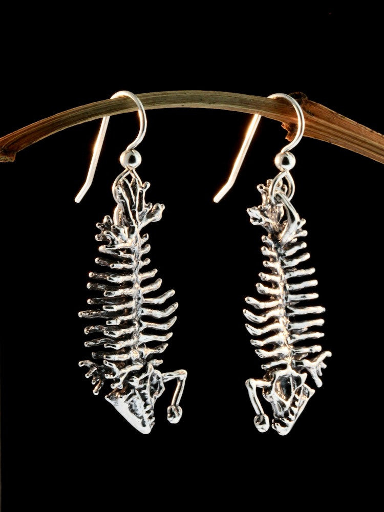 Phantom Angler Fish Earrings - Silver