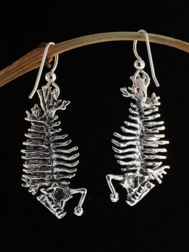 Phantom Angler Fish Earrings - Silver