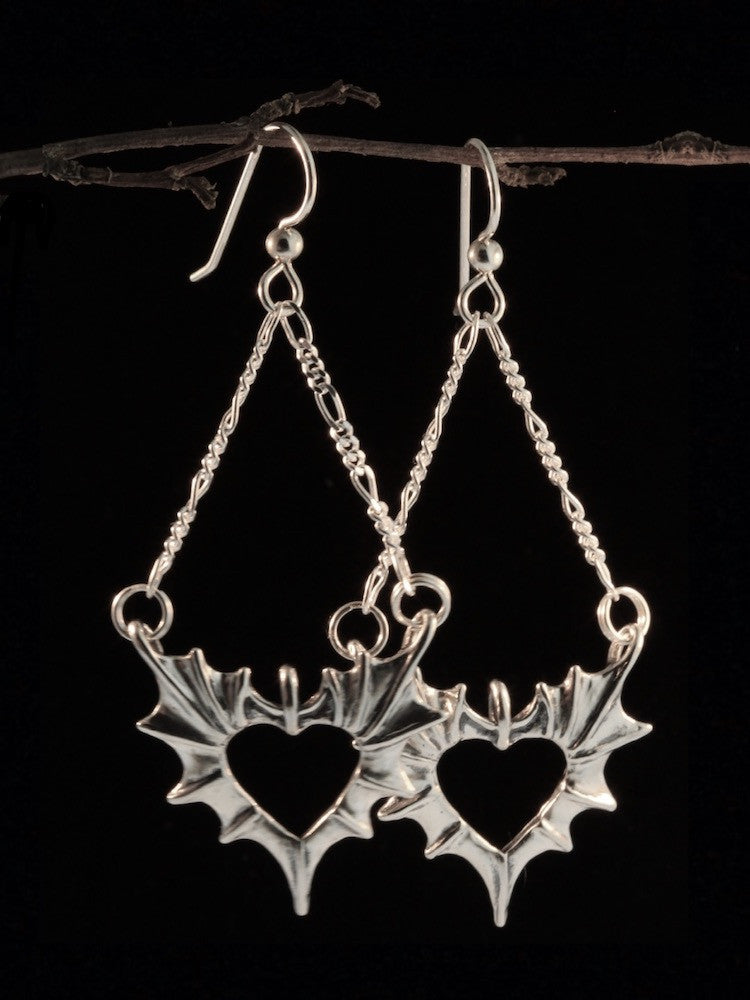 Phantom Heart Earrings - Sterling Silver
