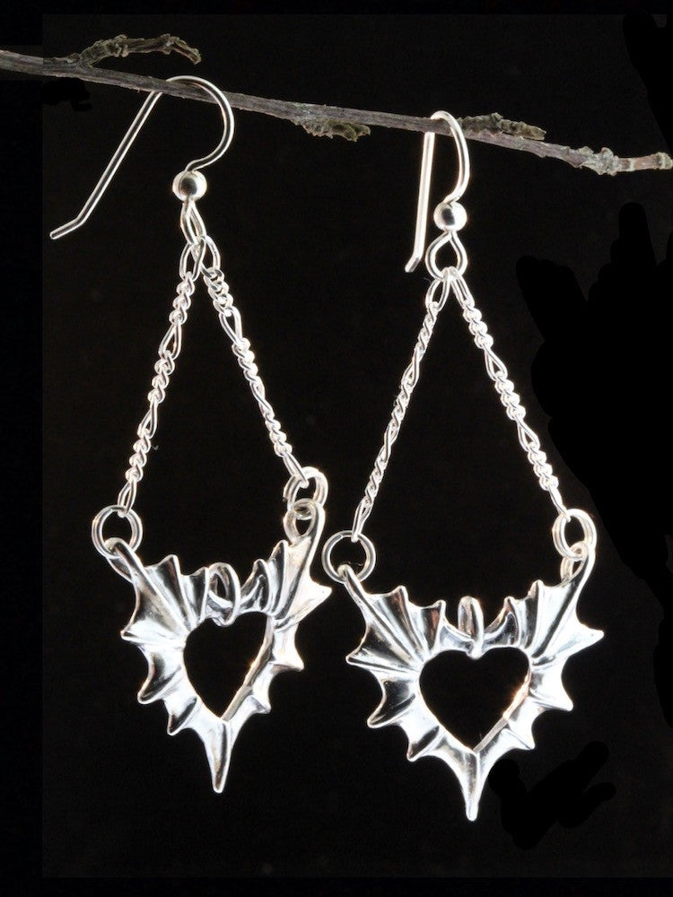 Phantom Heart Earrings - Sterling Silver
