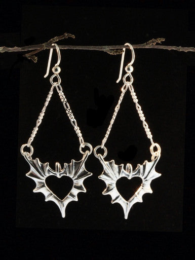 Phantom Heart Earrings - Sterling Silver