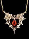 Phantom Heart  with Gemstone - Solid 14k Gold