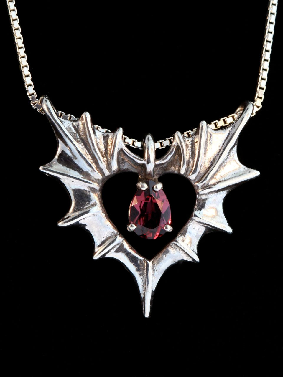 Phantom Heart Pendant with Rhodolite garnet