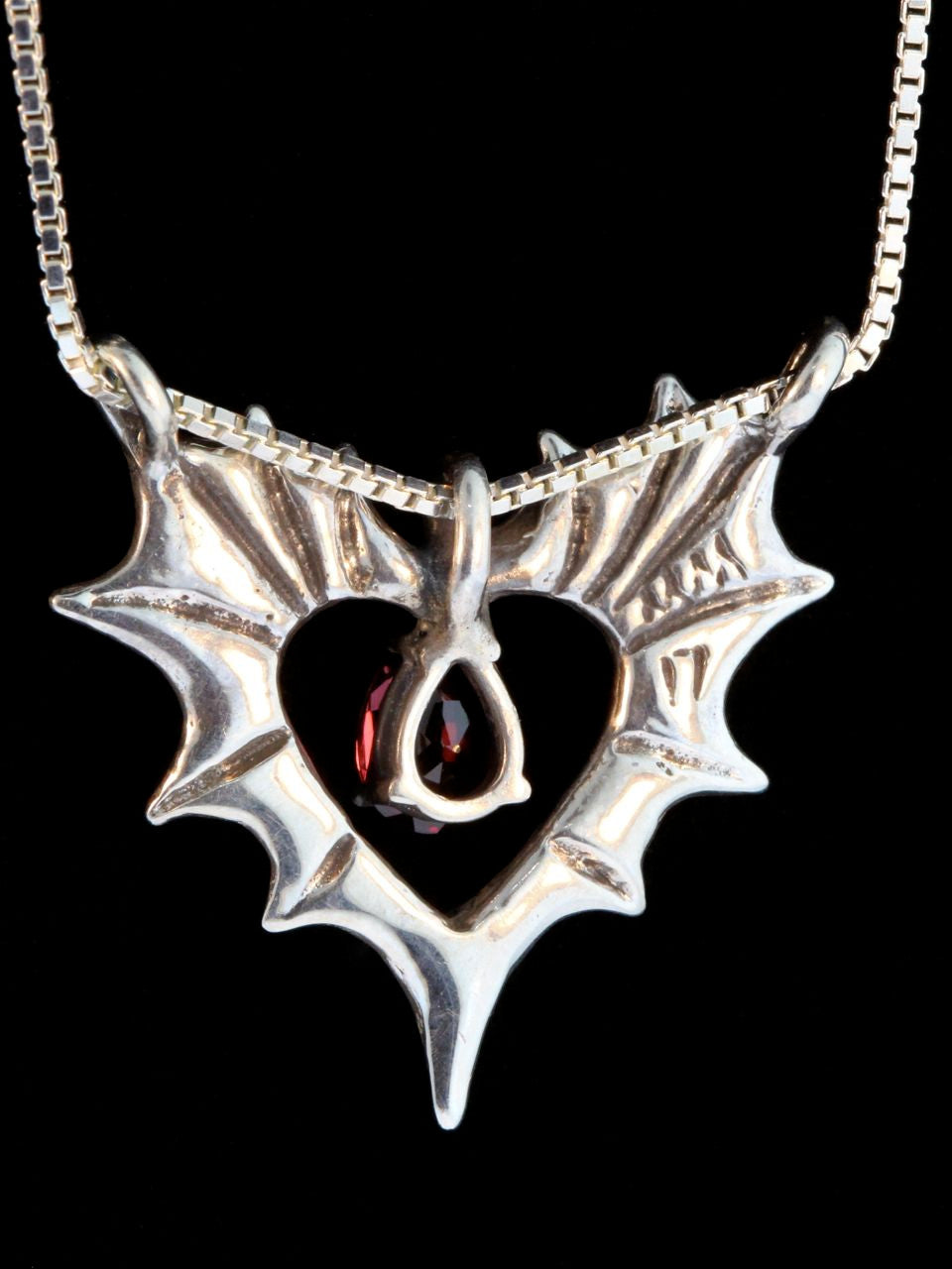 Phantom Heart Pendant with Rhodolite garnet