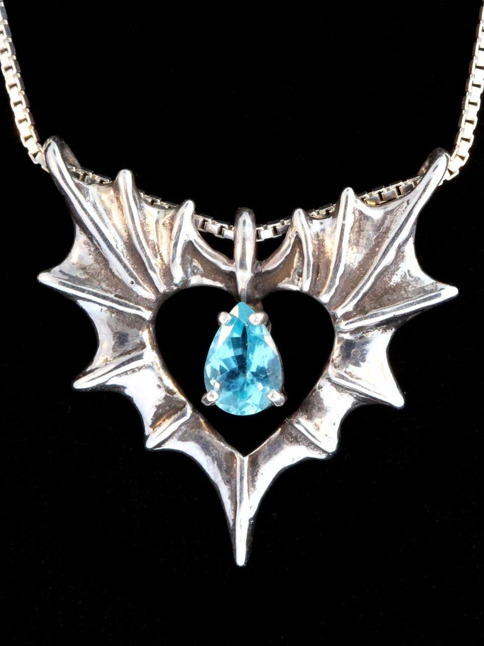 Phantom Heart Pendant with blue topaz