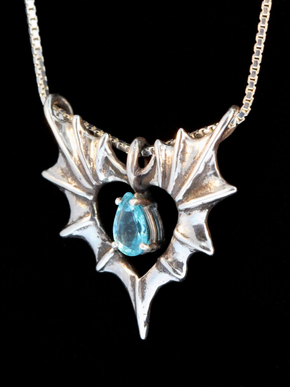 Phantom Heart Pendant with blue topaz