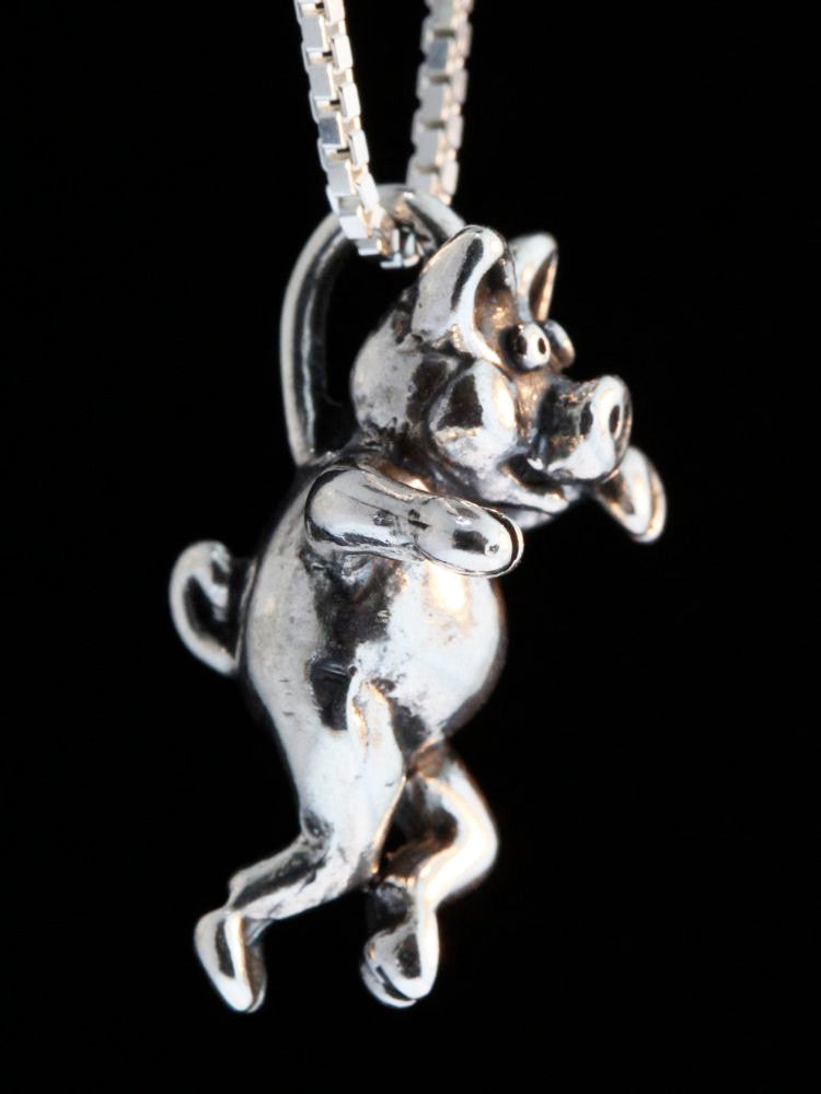 Three Little Pigs -  Left Jig Pig Charm - Silver
