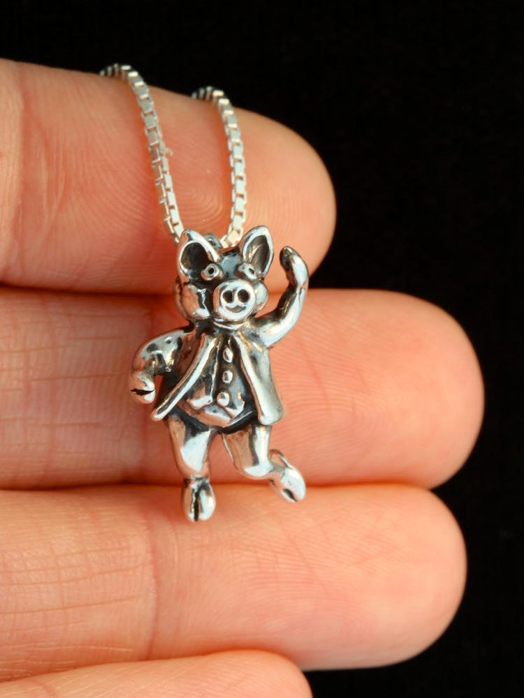 Three Little Pigs -  Stepping Out Pig Charm - Sterling Silver