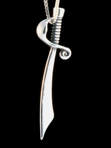 Cutlass Sword Pendant - Silver