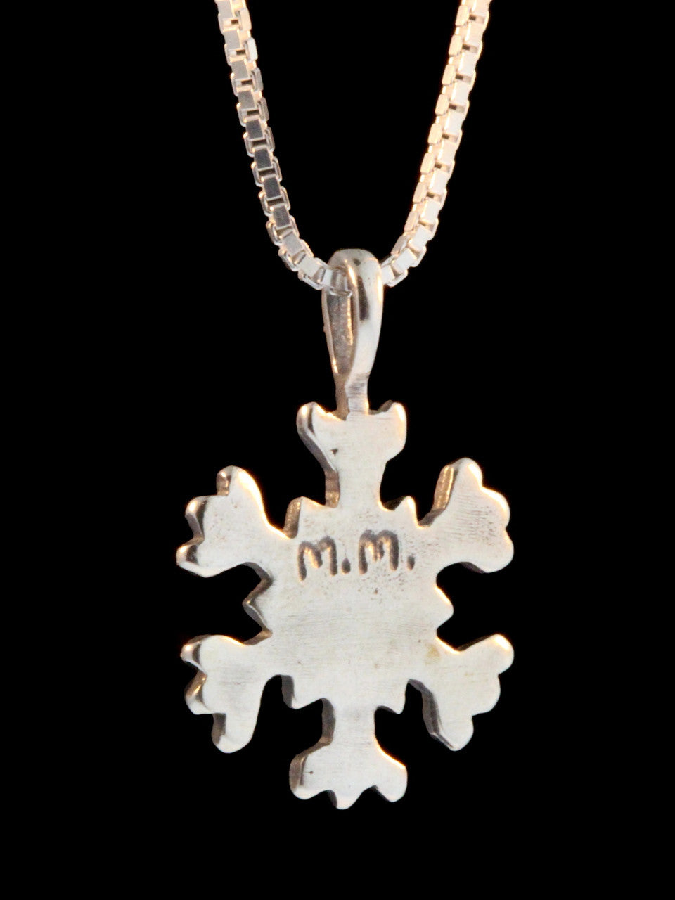 Christmas Pointed Snowflake Charm in Silver