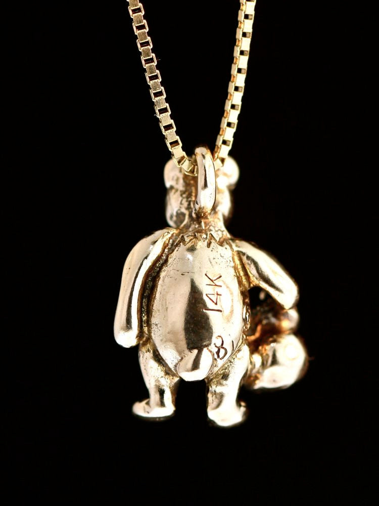 Classic Winnie The Pooh - Winnie The Pooh Charm - Solid 14k Gold