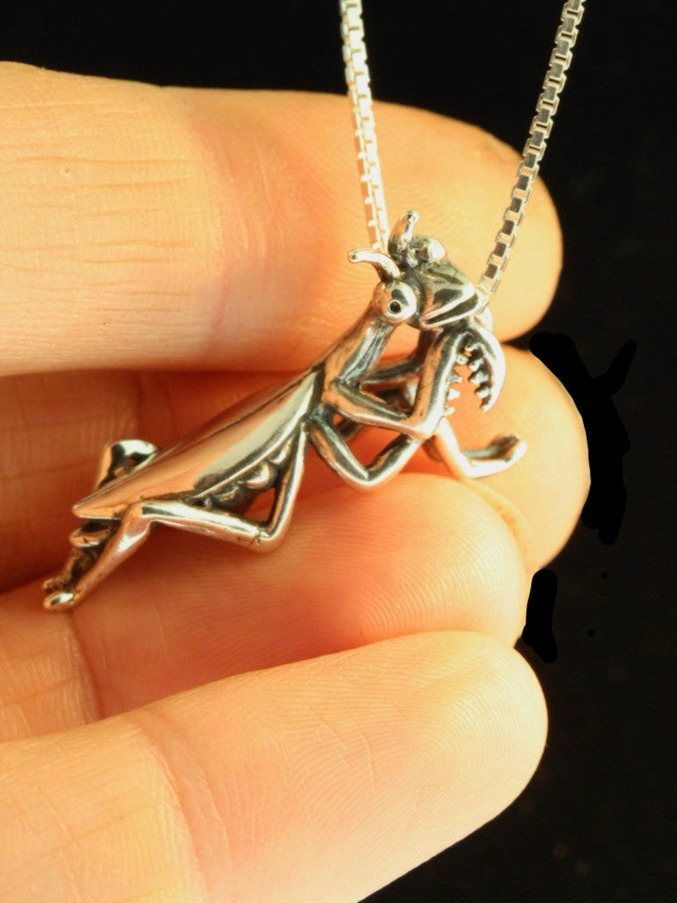 Praying Mantis Charm - Silver
