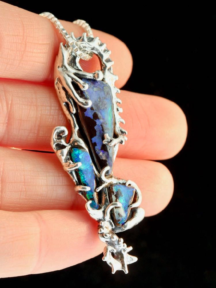 Primordial Opal Pendant in Silver