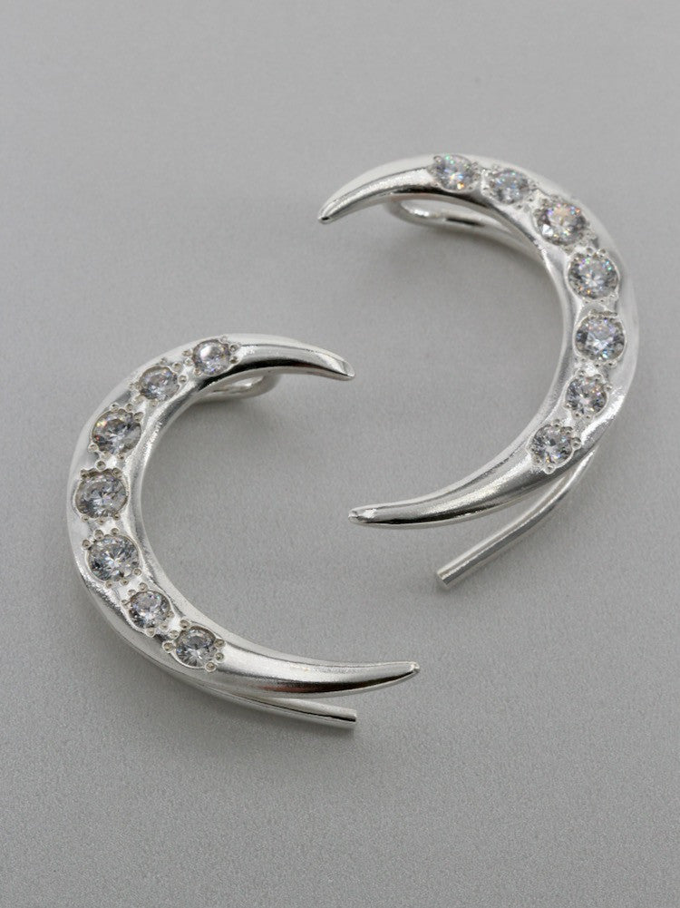 Left and Right Crescent Ear Wraps with 7 CZ's each