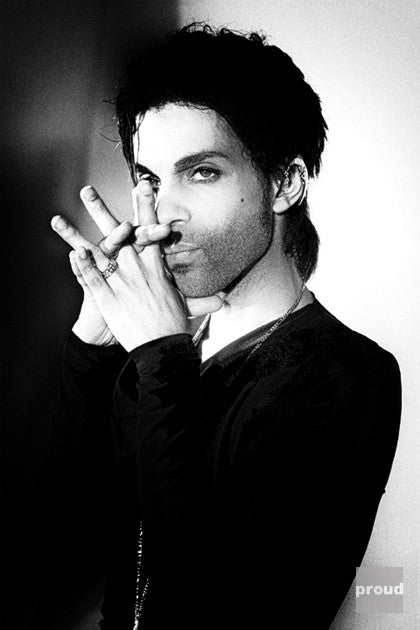 Prince wearing the Moon Ear Wrap. Photograph by Steve Parke