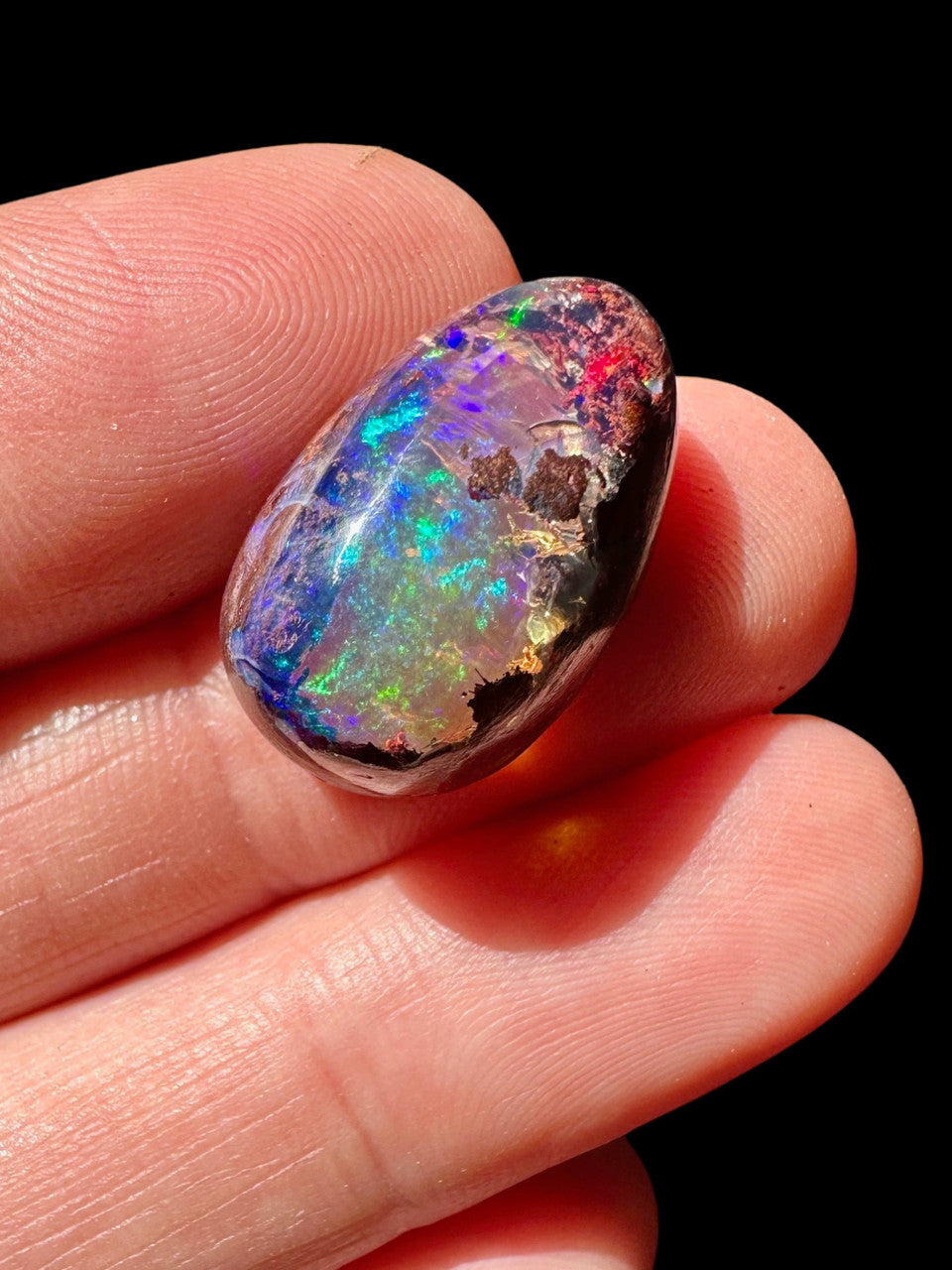 Prismatic Explosion - Mexican Matrix Fire Opal -14.8 ct
