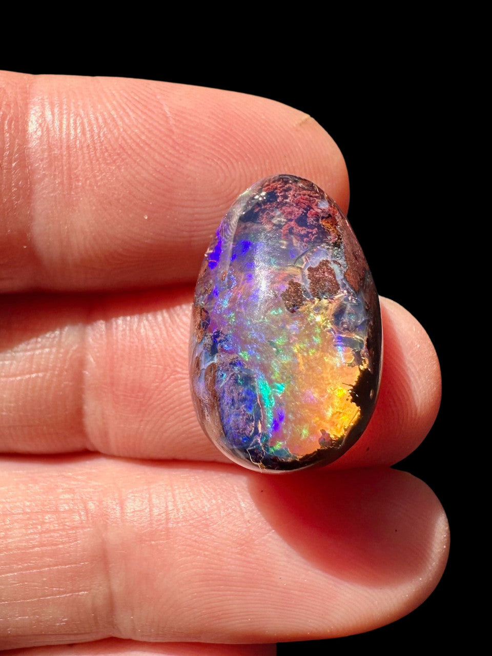 Prismatic Explosion - Mexican Matrix Fire Opal -14.8 ct