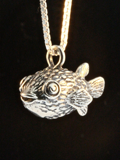 Sterling Silver Puffer Fish Charm