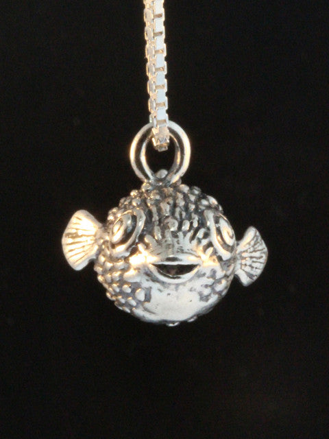 Sterling Silver Puffer Fish Charm